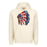 Tofu american flag indian headdress Premium Hoodie - RanaPortraitStore