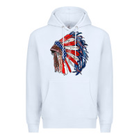 White american flag indian headdress Premium Hoodie - RanaPortraitStore