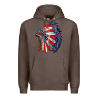 Coffee american flag indian headdress Premium Hoodie - RanaPortraitStore
