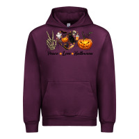 Mauve Wine Peace Love Halloween Urban Hoodie - texasbilliewilder