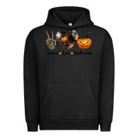 Pigment Black Peace Love Halloween Urban Hoodie - texasbilliewilder