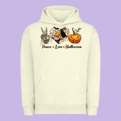 Peace Love Halloween Urban Hoodie Designed By Texasbilliewilder