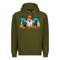 Army Green Boo Y'all Premium Hoodie - texasbilliewilder
