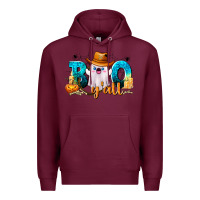 Burgundy Boo Y'all Premium Hoodie - texasbilliewilder