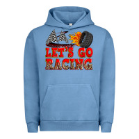 Pigment Pebble Blue let's go racing Urban Hoodie - Zillion Design Studio