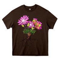 Chocolate Brown Bitterroot Flower Heavy Core Tee - LillyAllenDesigns