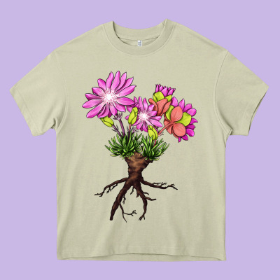 Bitterroot Flower Heavy Core Tee Designed By Lillyallendesigns