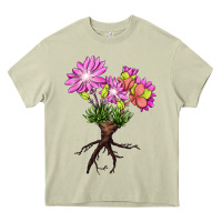 Mossy Bitterroot Flower Heavy Core Tee - LillyAllenDesigns