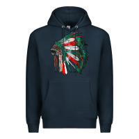 Navy mexican flag indian headdress Premium Hoodie - RanaPortraitStore