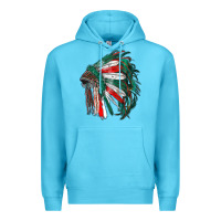 Ocean Blue mexican flag indian headdress Premium Hoodie - RanaPortraitStore