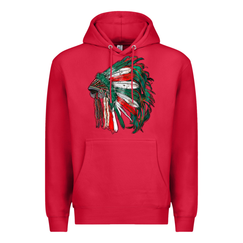 Mexican Flag Indian Headdress Premium Hoodie by RanaPortraitStore | Teevron