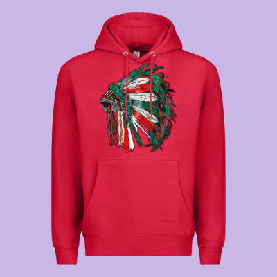 Mexican Flag Indian Headdress Premium Hoodie Designed By Ranaportraitstore
