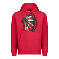 Cardinal mexican flag indian headdress Premium Hoodie - RanaPortraitStore