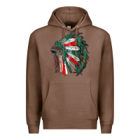 Chestnut mexican flag indian headdress Premium Hoodie - RanaPortraitStore