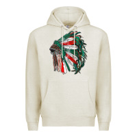 Oatmeal Heather mexican flag indian headdress Premium Hoodie - RanaPortraitStore