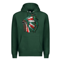 Sports Green mexican flag indian headdress Premium Hoodie - RanaPortraitStore