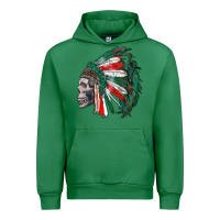 Emerald mexican indian headdress with skull Urban Hoodie - RanaPortraitStore