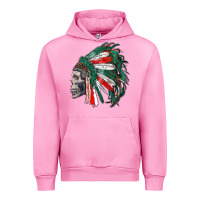 Fuchsia Pink mexican indian headdress with skull Urban Hoodie - RanaPortraitStore