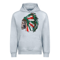 Heather Grey mexican indian headdress with skull Urban Hoodie - RanaPortraitStore