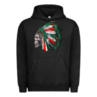 Pigment Black mexican indian headdress with skull Urban Hoodie - RanaPortraitStore