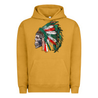 Pigment Peanut Butter mexican indian headdress with skull Urban Hoodie - RanaPortraitStore