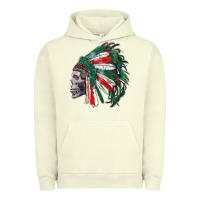 Pigment Pistachio mexican indian headdress with skull Urban Hoodie - RanaPortraitStore