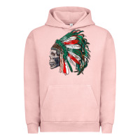 Pigment Salmon mexican indian headdress with skull Urban Hoodie - RanaPortraitStore