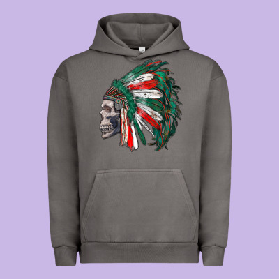 Mexican Indian Headdress With Skull Urban Hoodie Designed By Ranaportraitstore