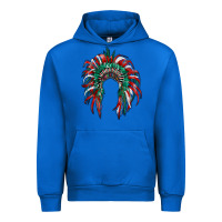 Cobalt mexican flag indian headdress Urban Hoodie - RanaPortraitStore