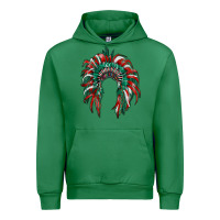 Emerald mexican flag indian headdress Urban Hoodie - RanaPortraitStore