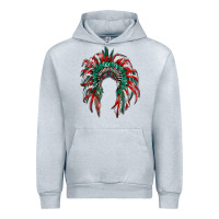 Heather Grey mexican flag indian headdress Urban Hoodie - RanaPortraitStore