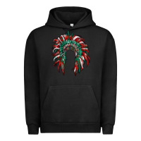 Pigment Black mexican flag indian headdress Urban Hoodie - RanaPortraitStore