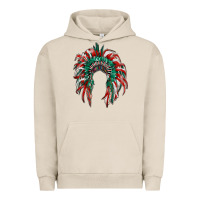 Pigment French Oak mexican flag indian headdress Urban Hoodie - RanaPortraitStore