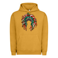 Pigment Peanut Butter mexican flag indian headdress Urban Hoodie - RanaPortraitStore