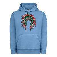 Pigment Pebble Blue mexican flag indian headdress Urban Hoodie - RanaPortraitStore