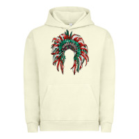 Pigment Pistachio mexican flag indian headdress Urban Hoodie - RanaPortraitStore