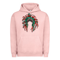 Pigment Salmon mexican flag indian headdress Urban Hoodie - RanaPortraitStore