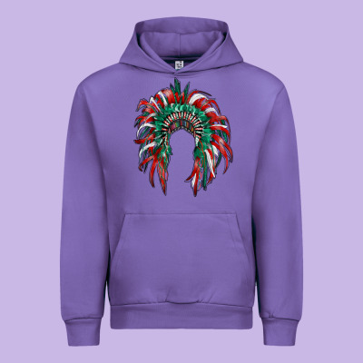 Mexican Flag Indian Headdress Urban Hoodie Designed By Ranaportraitstore