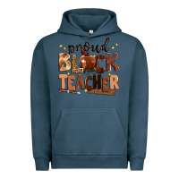 Pigment Midnight Navy proud black teacher Urban Hoodie - Zillion Design Studio