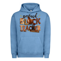 Pigment Pebble Blue proud black teacher Urban Hoodie - Zillion Design Studio