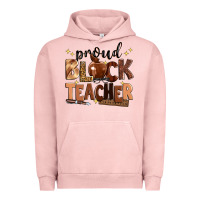 Pigment Salmon proud black teacher Urban Hoodie - Zillion Design Studio
