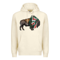 Sandshell mexican bison with indian headdress Premium Hoodie - RanaPortraitStore