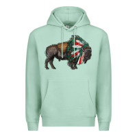 Seafoam mexican bison with indian headdress Premium Hoodie - RanaPortraitStore