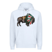 White mexican bison with indian headdress Premium Hoodie - RanaPortraitStore
