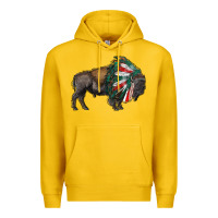 Lemon mexican bison with indian headdress Premium Hoodie - RanaPortraitStore