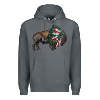 Rock mexican bison with indian headdress Premium Hoodie - RanaPortraitStore