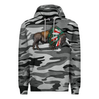 Slate Camo mexican bison with indian headdress Premium Hoodie - RanaPortraitStore