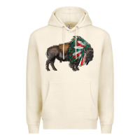 Tofu mexican bison with indian headdress Premium Hoodie - RanaPortraitStore
