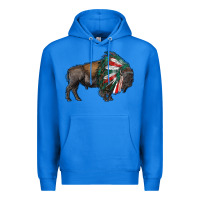 True Royal mexican bison with indian headdress Premium Hoodie - RanaPortraitStore