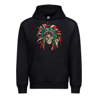 Black mexican flag indian headdress with  skull Urban Hoodie - RanaPortraitStore